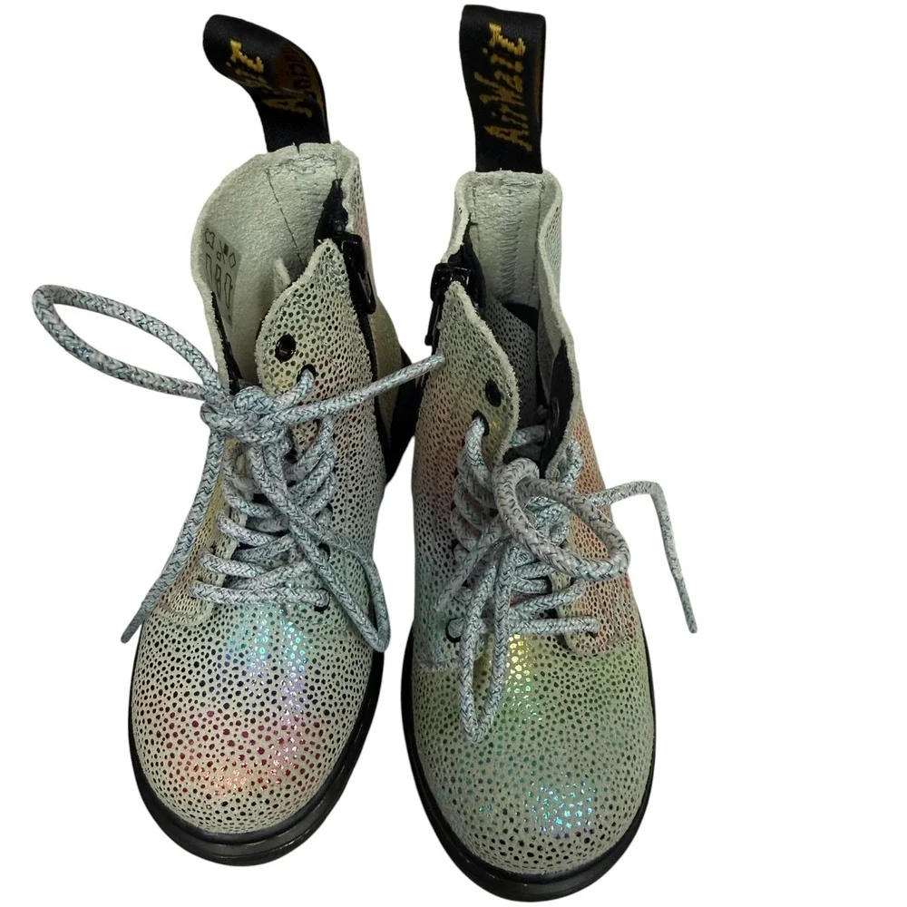 Dr. Martens 1460 Pascal‎ Kids Boots Rainbow Iridescent Leather Size 7 US 6 UK